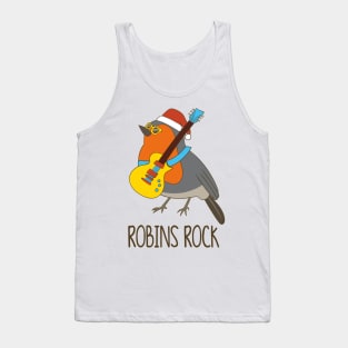 Robins Rock, Funny Cute Rocking Bird Robin Christmas Tank Top